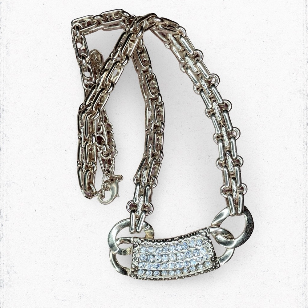 4435. Goldtone Bling Chain Necklace with Crystal Accents